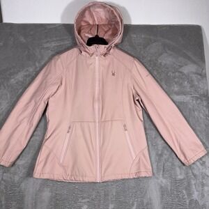 SPYDER Full Zip Jacket Outdoor Quilted Faux Fur Lined Coat Pink Large Hiking Ski